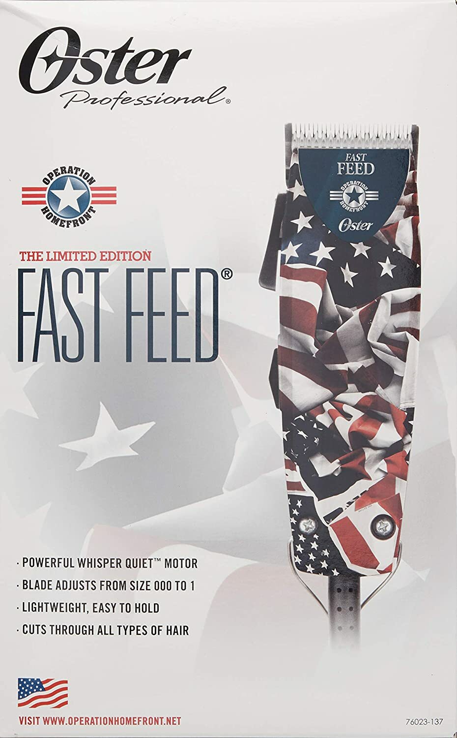 Oster USA 76023-137 Limited Edition Hair Fast Feed Clipper American Flag, Used