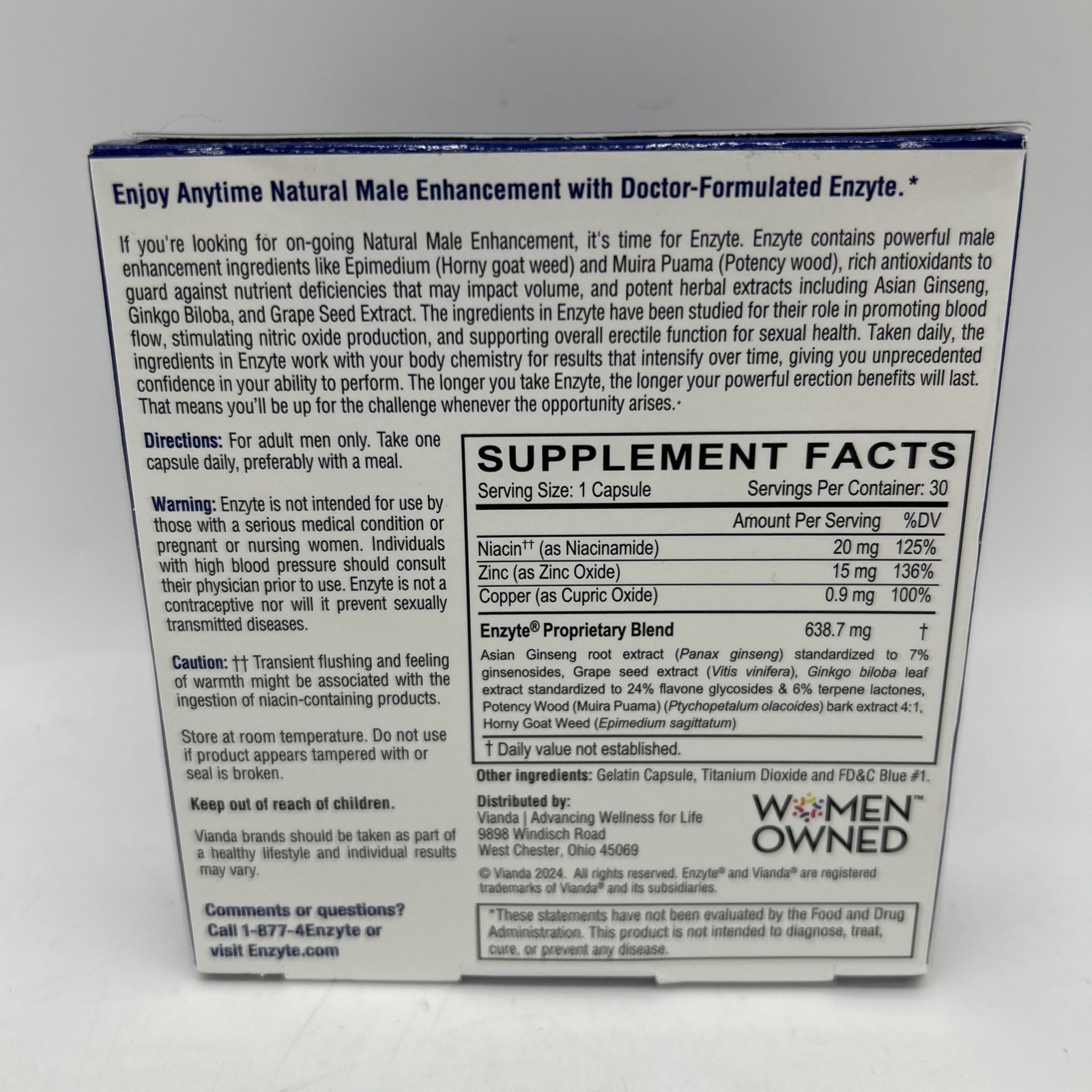 ENZYTE Once-Daily Natural Male Enhancement 30 capsules