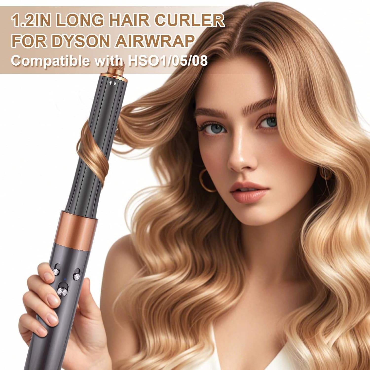 30mm/1.2″ Hair Long Barrel Attachment for Dyson Airwrap HS01/05/08, Adjustable B