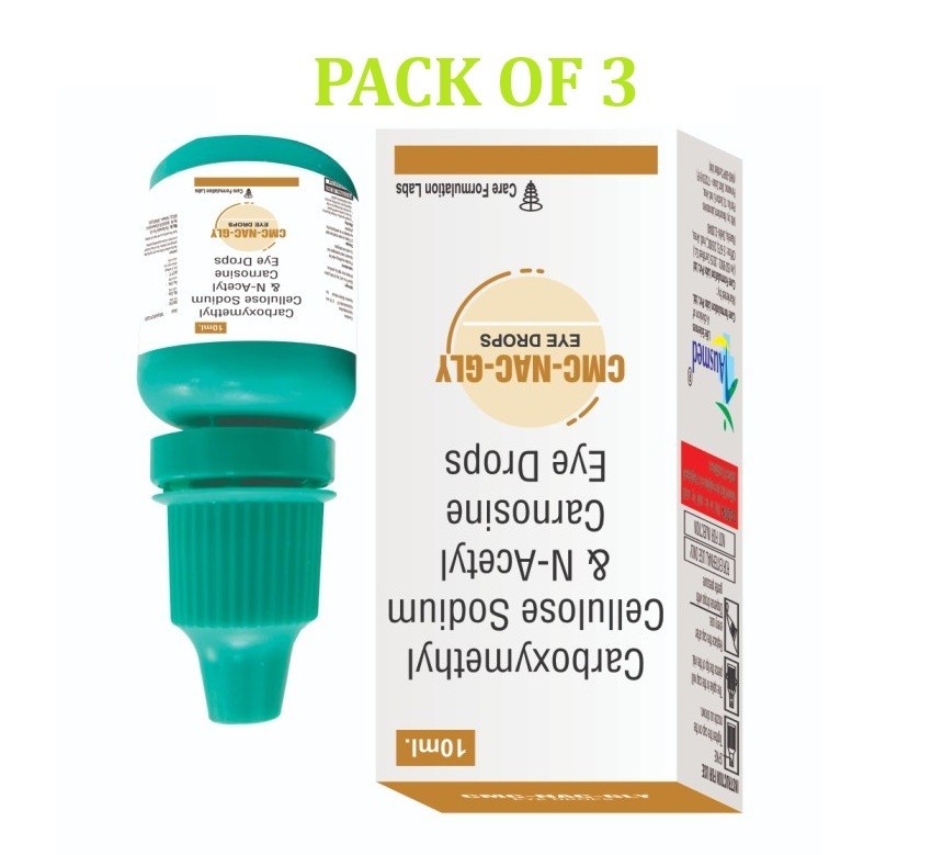 Pack of 3 X 10ml Natural Eye Care CMC NAC GLY Lubricant | Free Ship USA