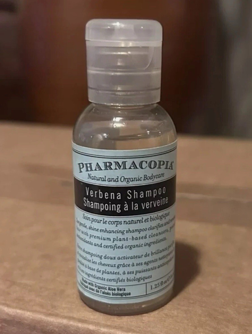 200 Pack Case Pharmacopia Verbena Flip Cap Shampoo 1.25oz Hotel/Travel Size New