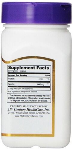 21st Century Gelatin 600mg Capsules 100ct -3 Pack -Expiration Date 04-2024-
