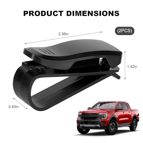 Sunglass Holder for Car Sun Visor, Eyeglasses Hanger Mount, 2 PCS