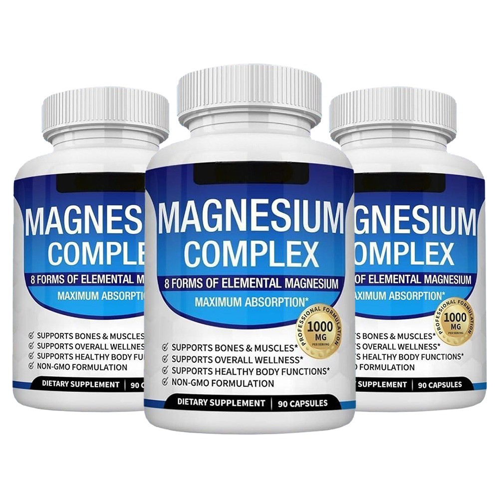 Magnesium 1~5x 8 in 1 Complex 1000mg & Blood Sugar Blend Supplement Combo