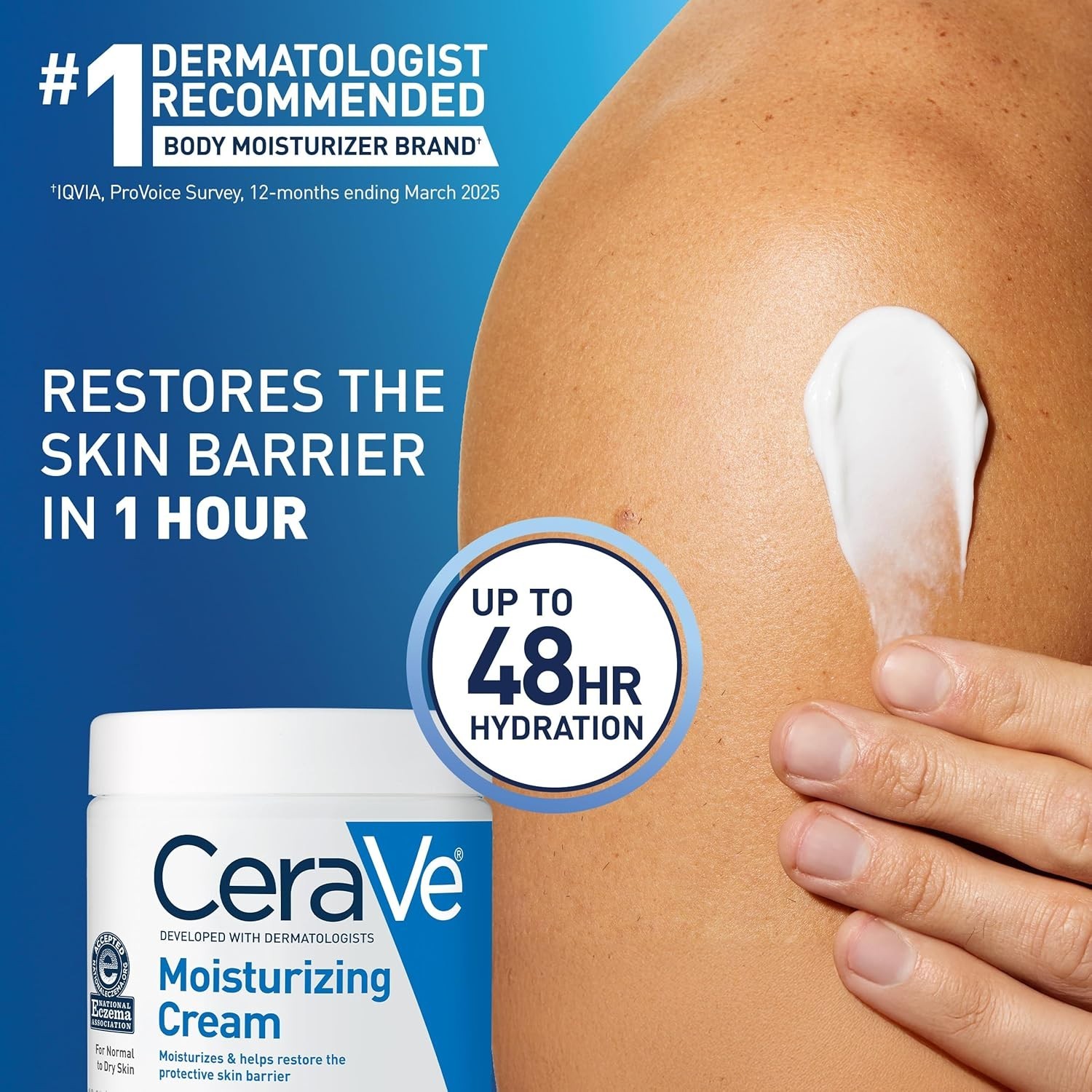 CeraVe Moisturizing Cream, Body and Face Moisturizer for Dry skin, body cream