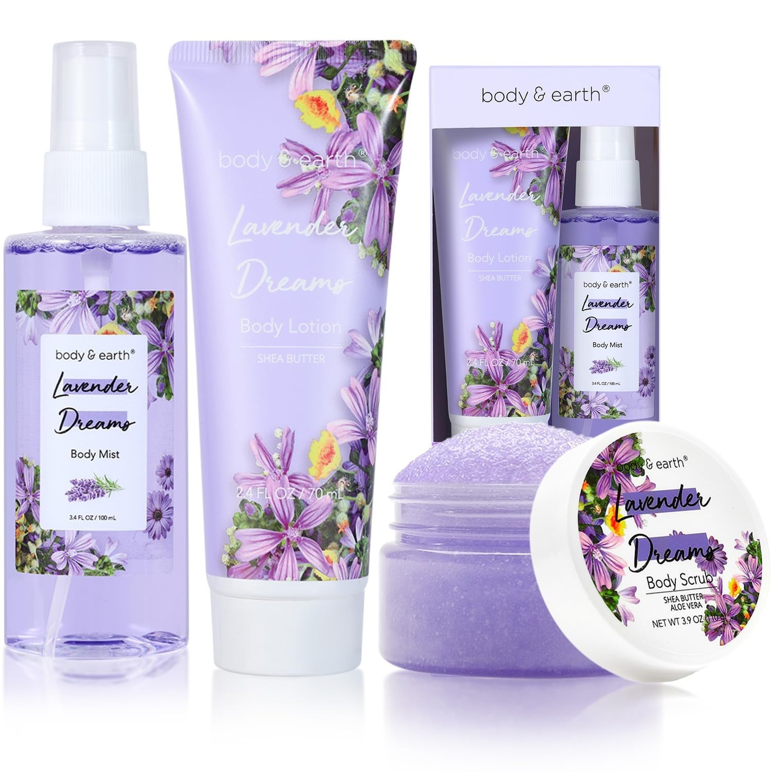 BODY & EARTH Body Mist Gift Set – Spa Gifts for Women, Perfume, VALENTINES GIFT