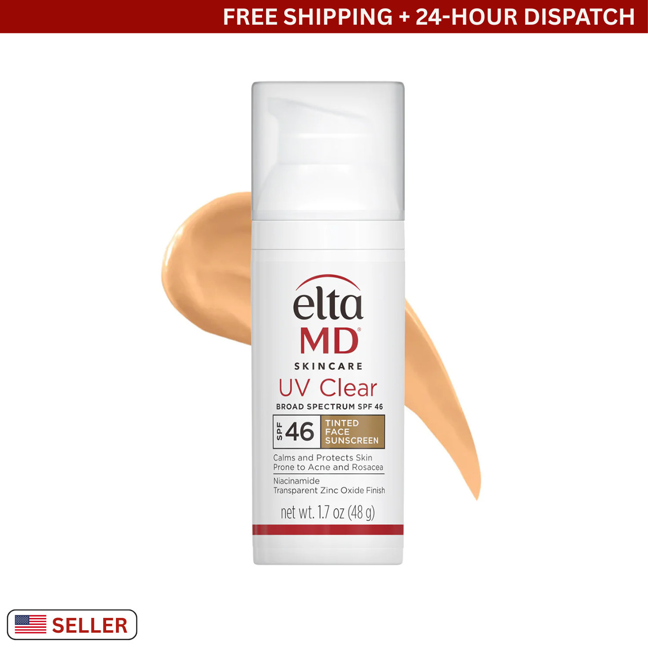 Tinted Face Sunscreen SPF 46 (48g) – Lightweight UV Protection | Pack of 2