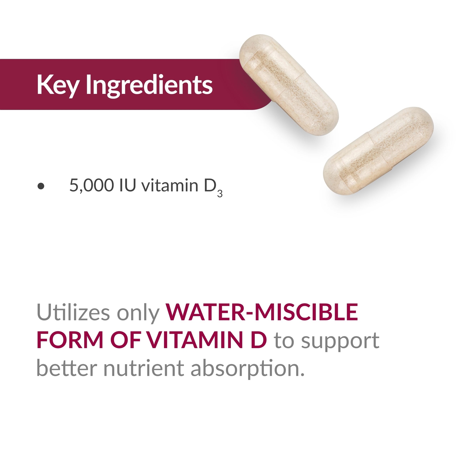 Bariatric Advantage Vitamin D3 5000 IU – Bariatric Vitamin D Capsules – Water…