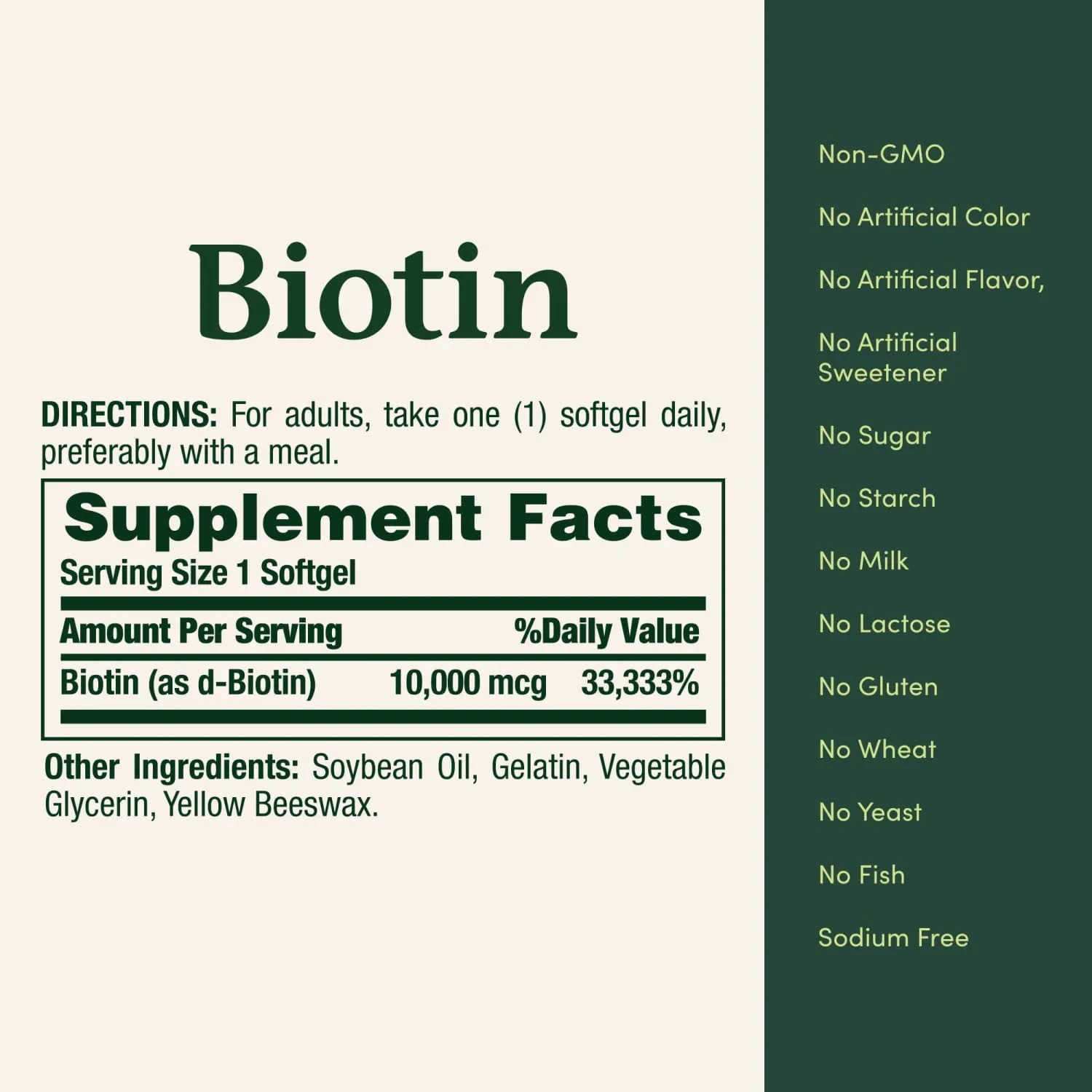 Nature’s Bounty Biotin, Supports Healthy Hair, Skin and Nails 10,000 mcg 120 Ct