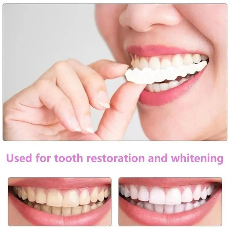 Snap-On Teeth Veneers, 1 Pair Cover for Yellow Damaged Teeth Instantly