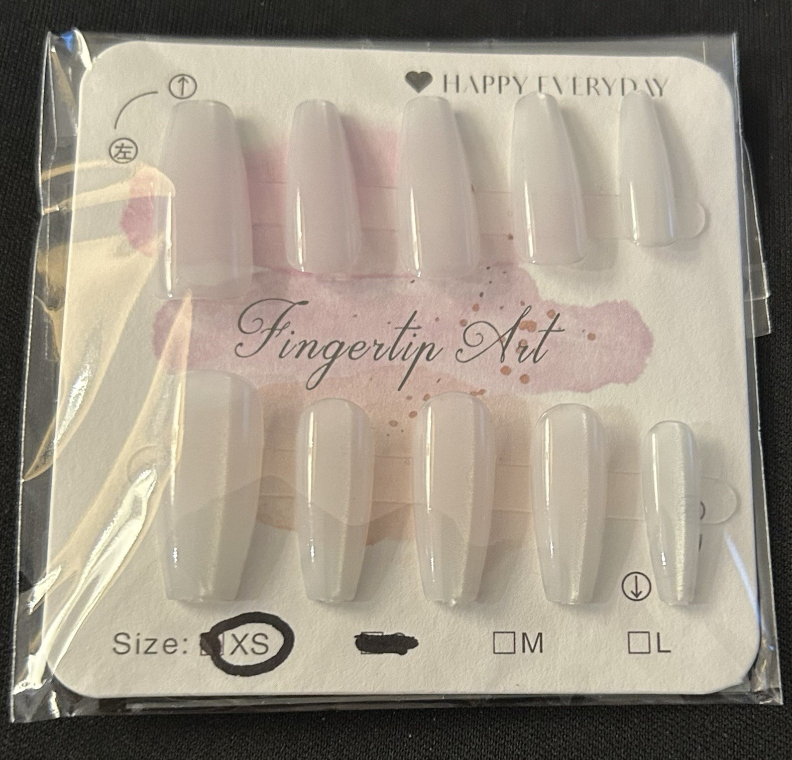 White French Coffin Full Cover Plastic Artificial Nails Extra Short XS