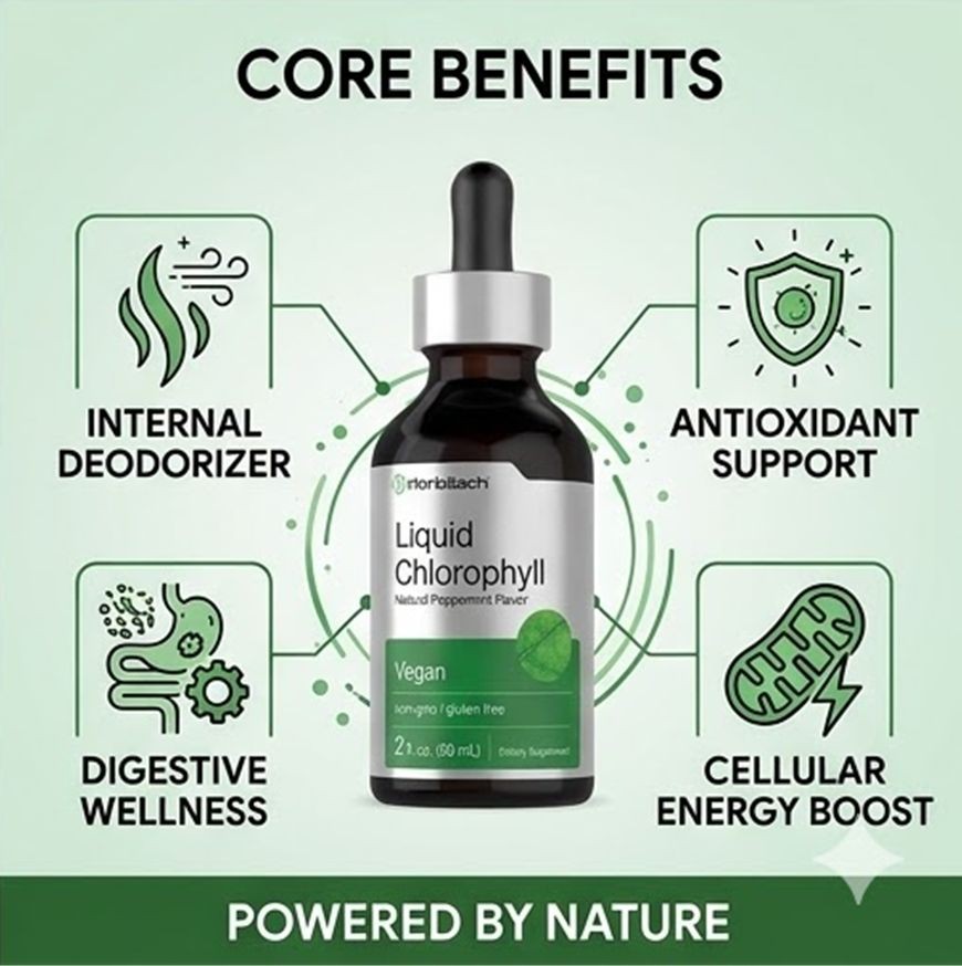 Horbaach Liquid Chlorophyll 2-Pack Peppermint Flavor 4oz Vegan Detox Supplement