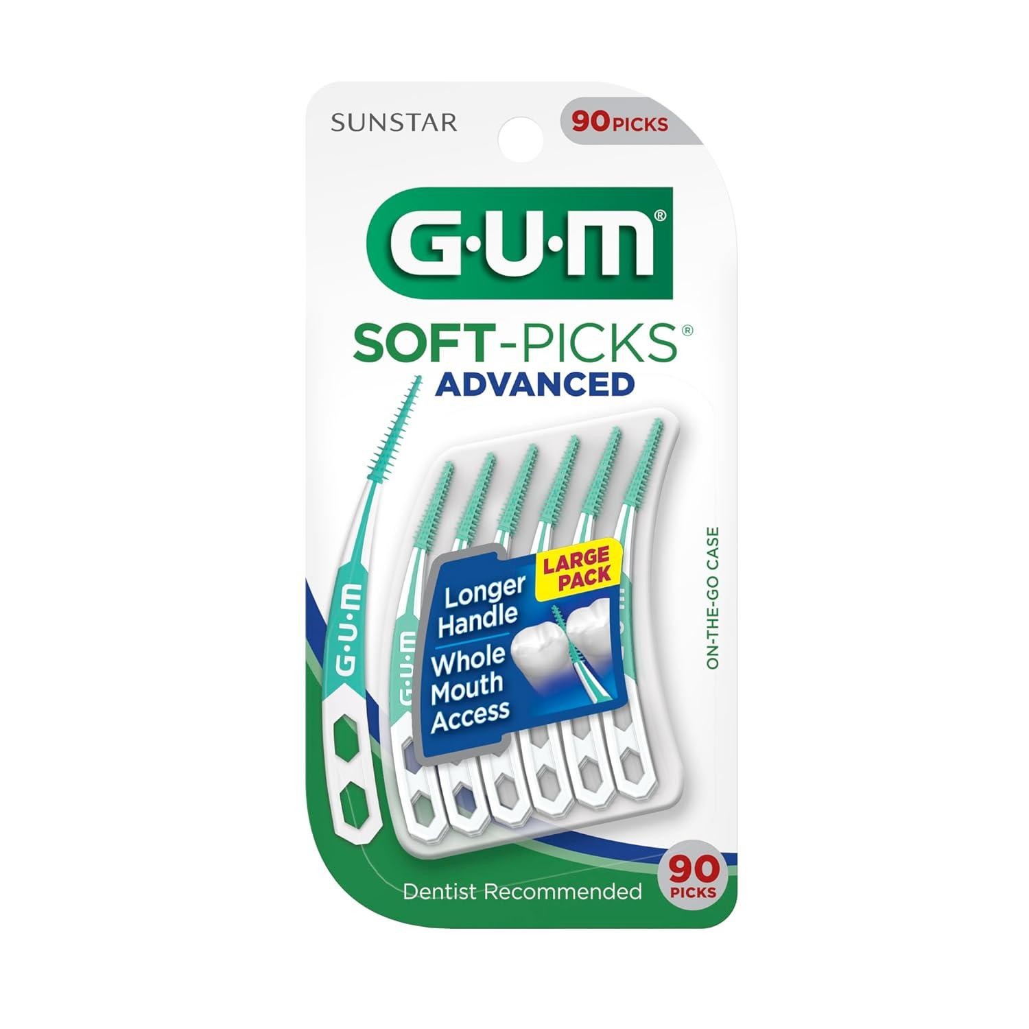 GUM Soft-Picks Advanced, Easy to Use Dental Picks for Teeth Cleaning Health, Dis