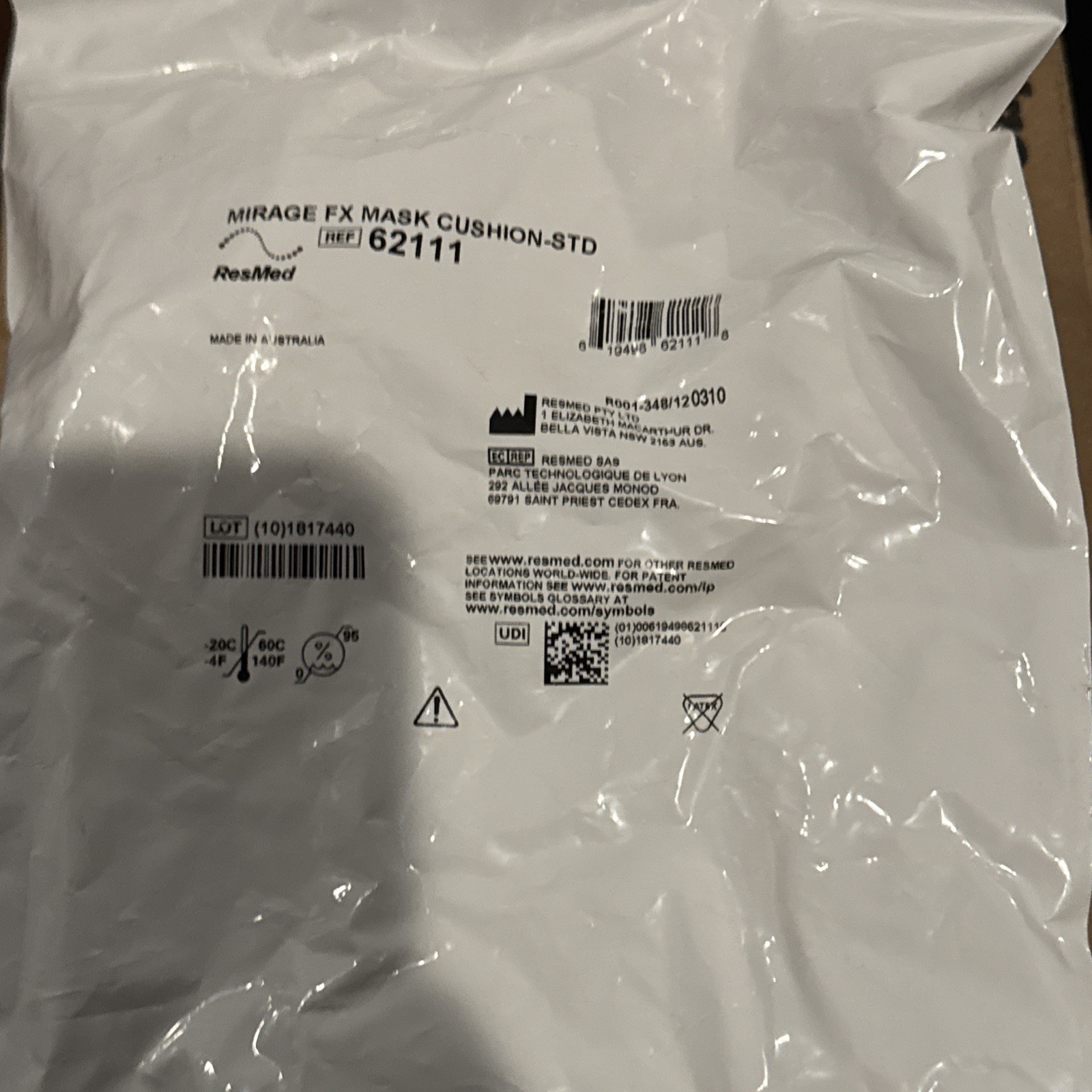62111 Mirage FX Standard Mask Cushion Factory Sealed