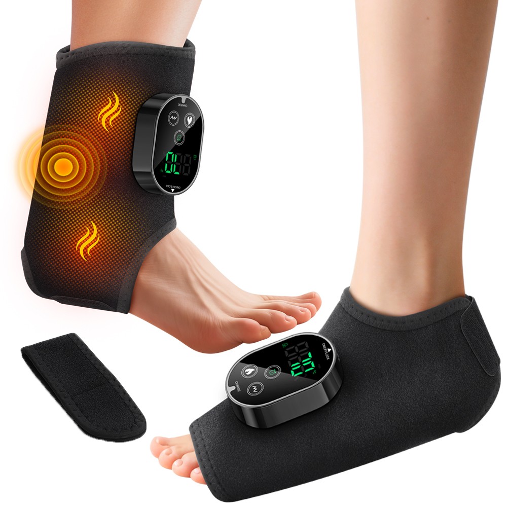 Electric Foot Ankle Massager Relieve Ankle Pain 6 Heat Levels, 3 Vibration Modes