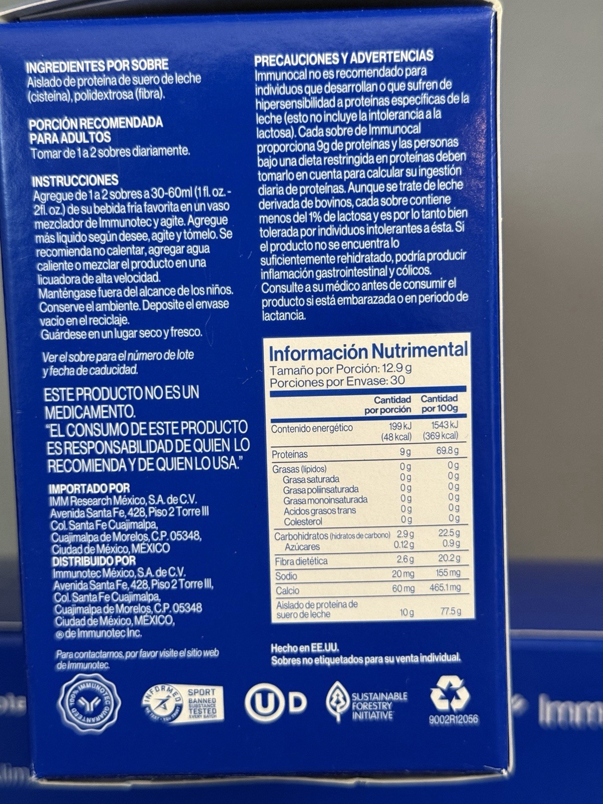 3Immunocal Classic ( Blue ) 90 Pouches. EXP 03/2026