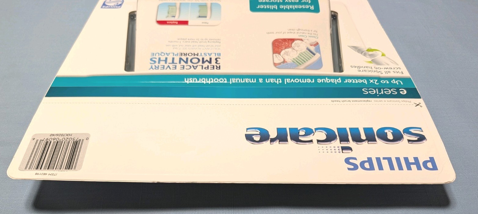 NEW Philips Sonicare 6 Plus 2 Extra Tooth Brush Heads E Series HX7026/40 HX702
