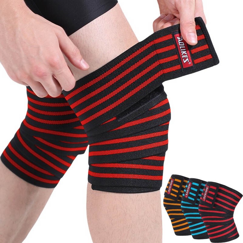 Fitness WeightLifting Leg Knee Compression Straps Wraps Bandages Poverlifting