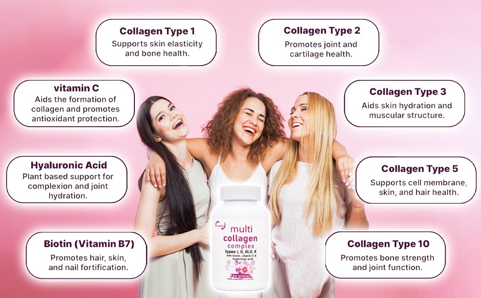 Type I, II, III, V, X Multi Collagen 120 Capsule Supplement for Women Men NEW