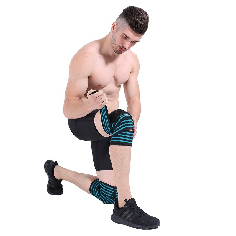 Fitness WeightLifting Leg Knee Compression Straps Wraps Bandages Poverlifting