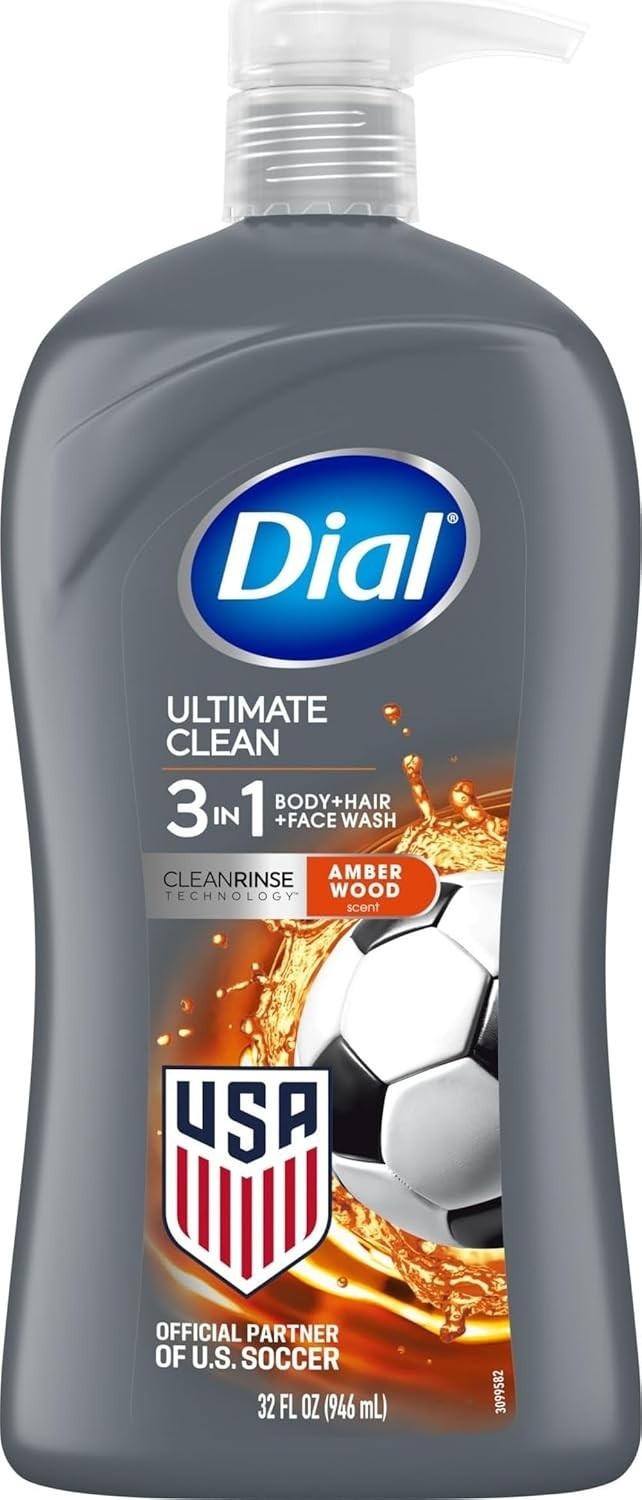 Dial Men 3in1 Body, Hair and Face Wash, Ultimate Clean, 32 fl oz
