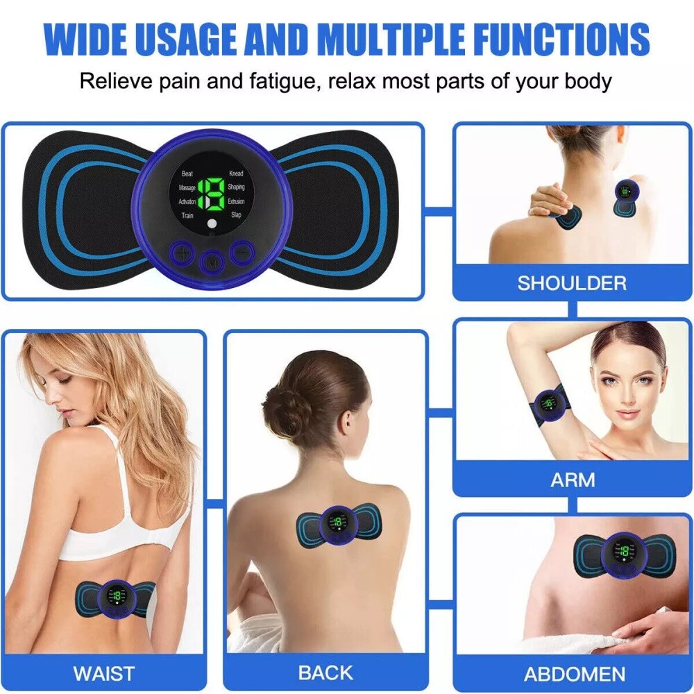 EMS Stimulator Electric Neck Back Massager Pads Cervical Massager With 5 Patches