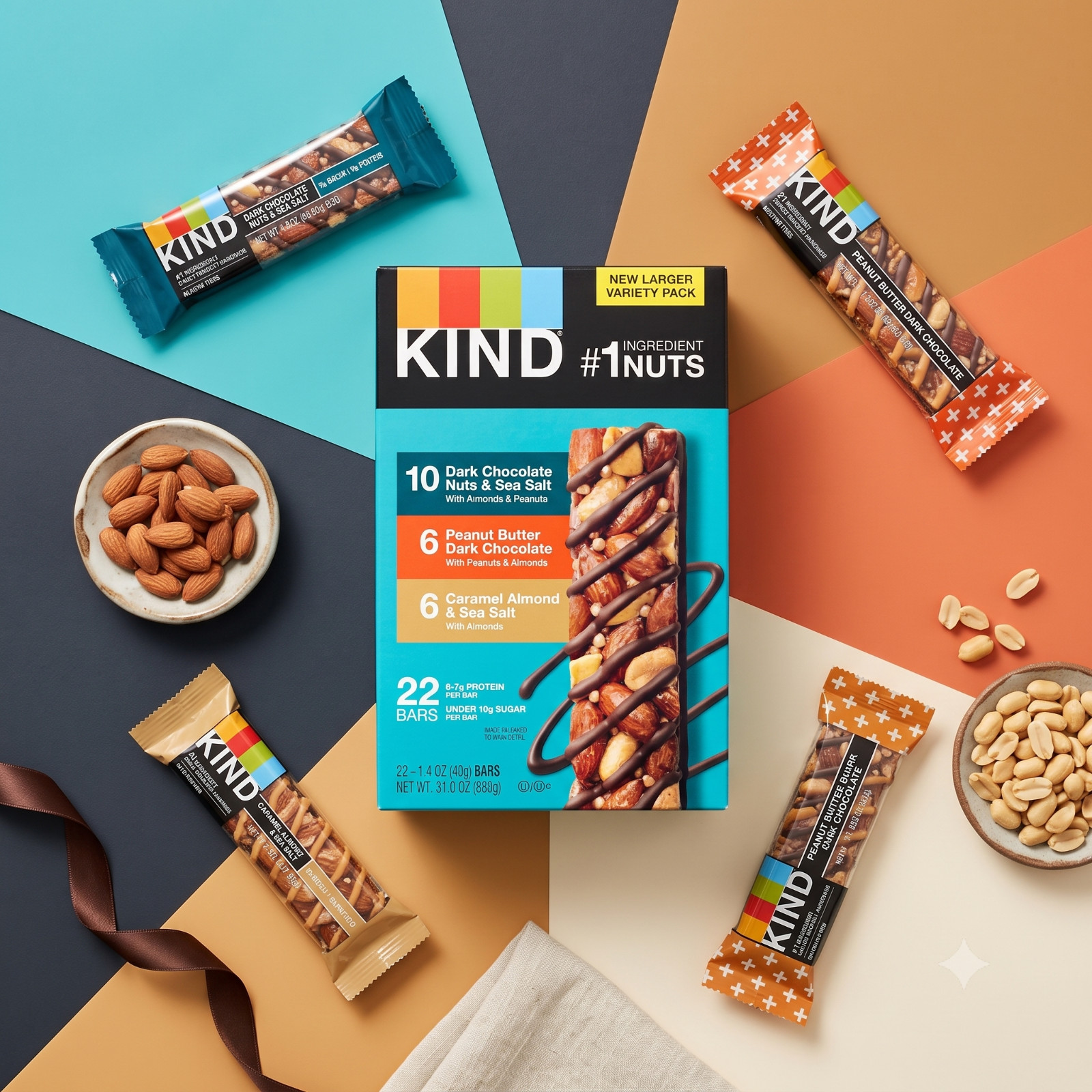 4 Pack KIND Nut Bar, Variety Pack, 1.4 oz, 22-count
