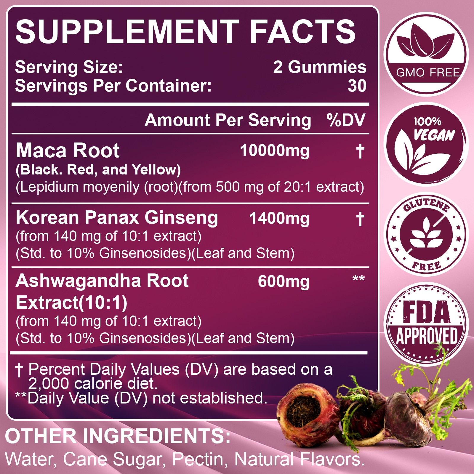 Maca Root Gummies 10000mg Male Supplements Longer Size Sexual Stamina 60 Gummy