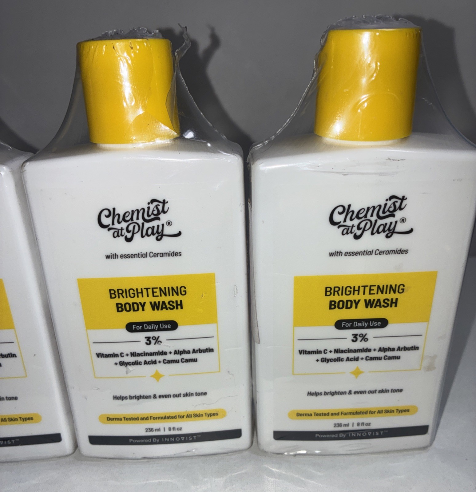 3 Sealed Chemist At Play Brightening Body Wash, 8 Fl Oz Each/ Exp 07/2028