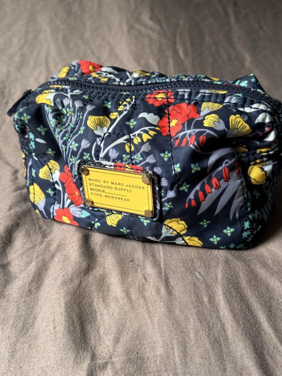 Marc By Marc Jacobs Square Polyester Cosmetic Makeup Tolietry Bag Pouch Floral