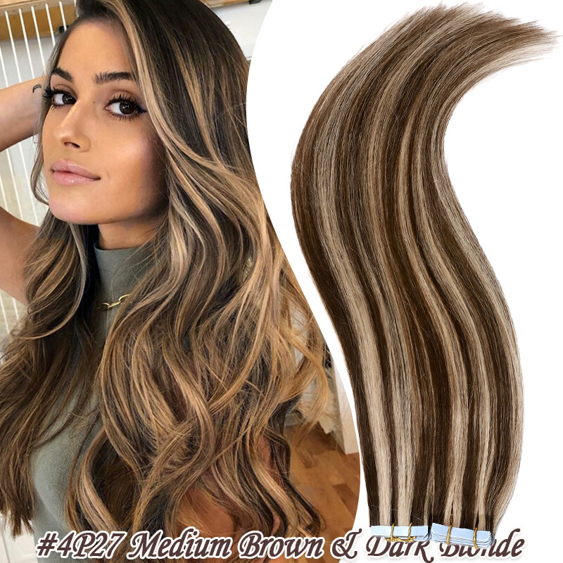 Tape in Glue 100% Remy Human Hair Extension Stick Skin Weft THICK Beeline Honey