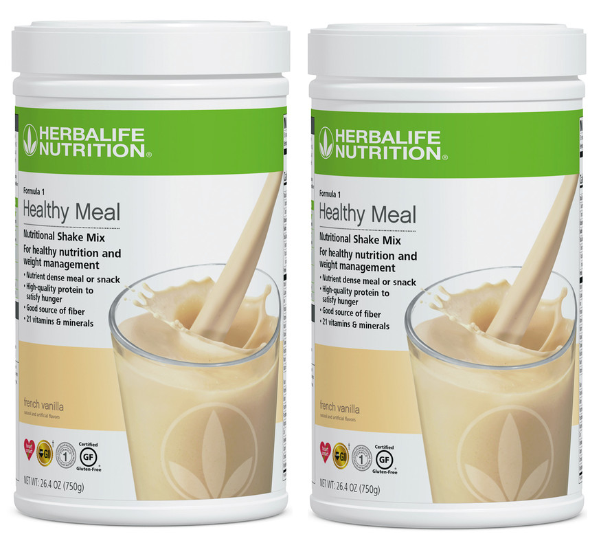 2X Herbalife Formula 1 Healthy Meal Nutritional Shake French Vanilla 750g