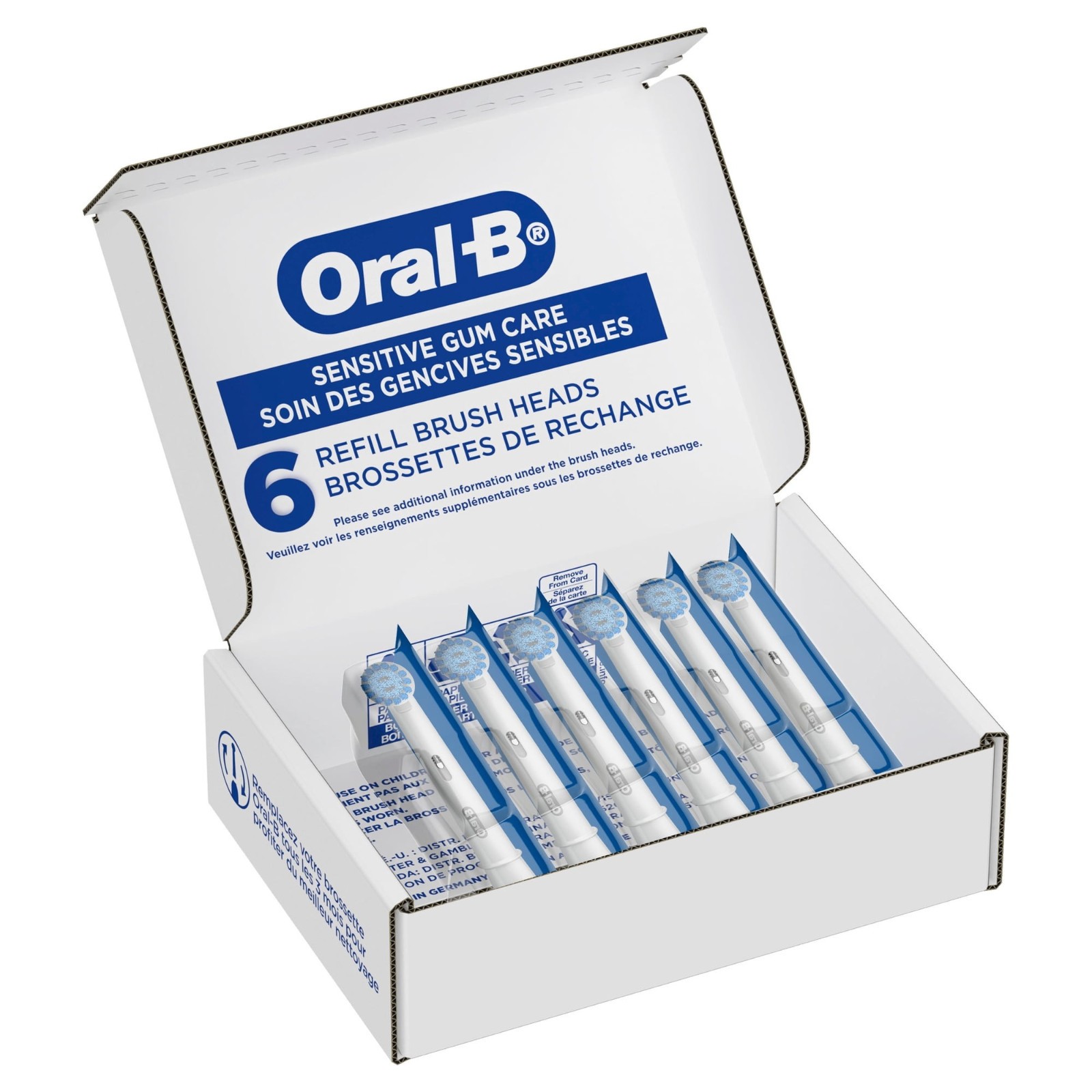 Oral-B Sensitive Gum Care Replacement Brush Heads 6 Ct Free Ship