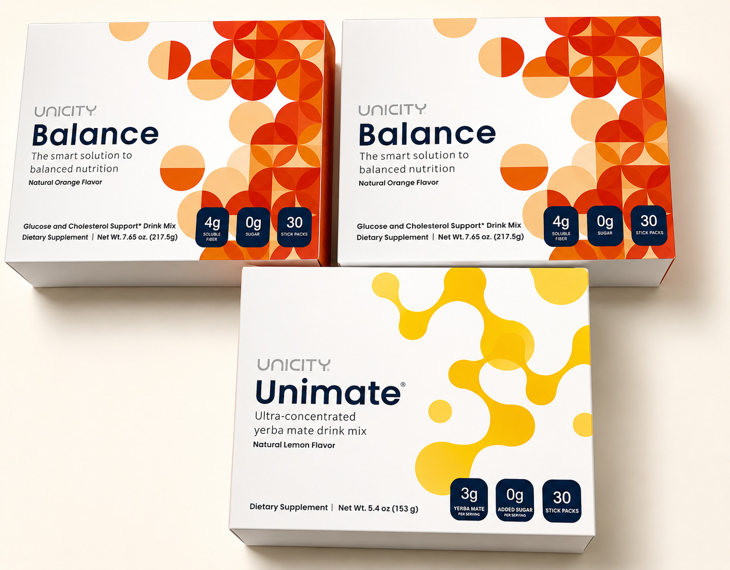 Pack Of 3-Unicity Balance 60ct + Unimate Lemon 30ct Combo (Free Shipping)