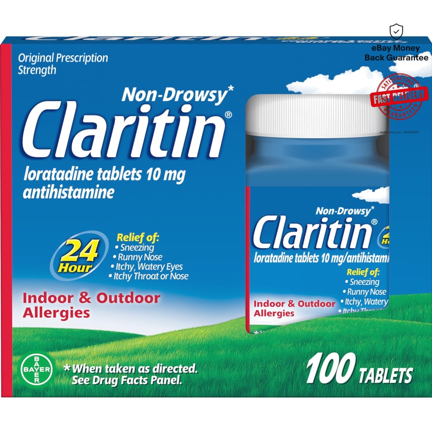 Doctor-Recommended Loratadine 10mg Antihistamine, 100 Tablets for Allergy Relief