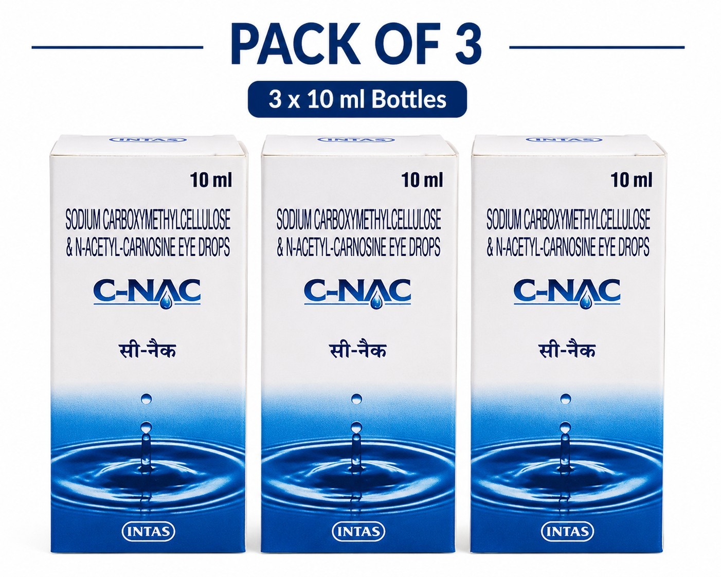 C-NAC Eye Drops, N-Acetyl-Carnosine Eye Drops – 10 ml (Pack of 3)