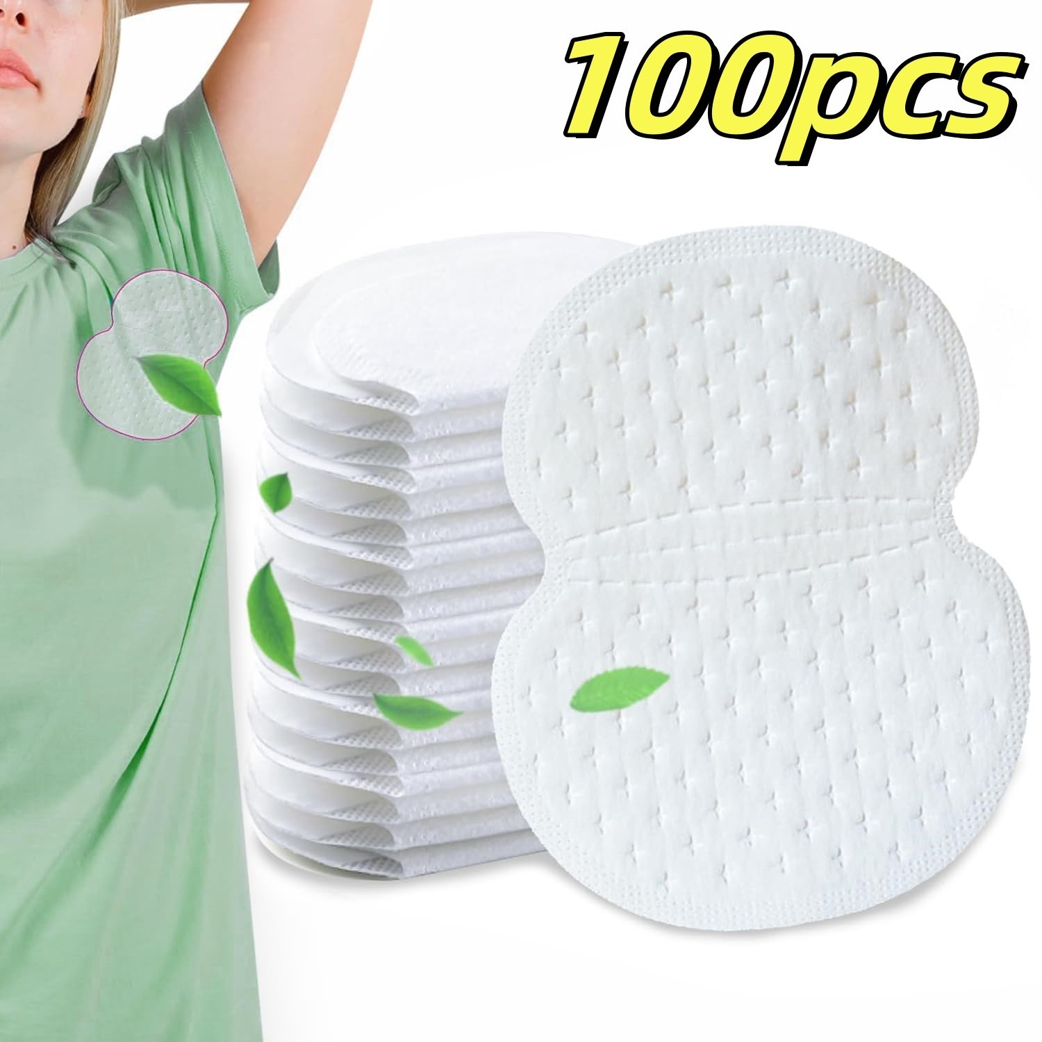 100 Pcs Underarm Armpit Sweat Pads Stickers Shield Guard Absorbing Disposable