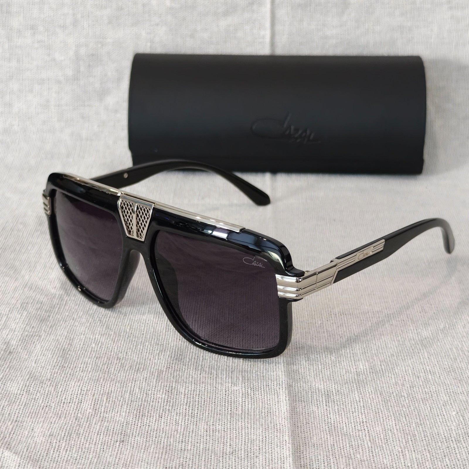 Cazal Sunglasses Black Frame Dark Lens Men’s Women’s Eyewear UV400 + Case