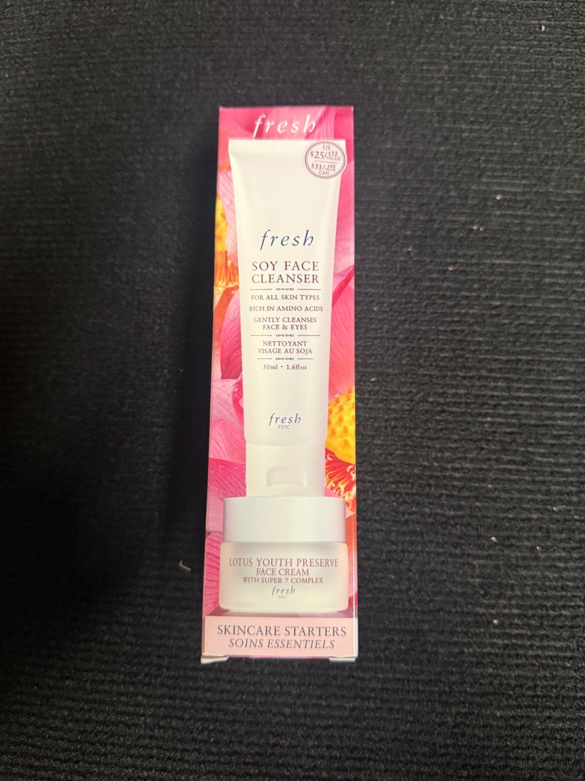 Fresh soy face cleanser and Face Cream Skincare Starters, new old stock