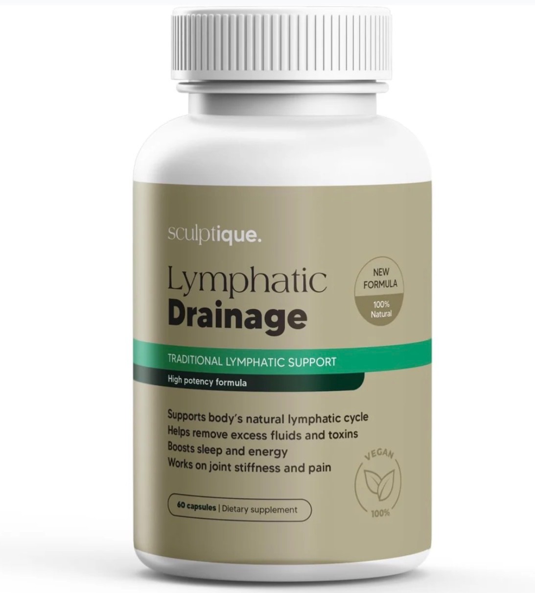 Sculptique Lymphatic Drainage Capsules- Supports Cellulite Reduction, 60 Capsule