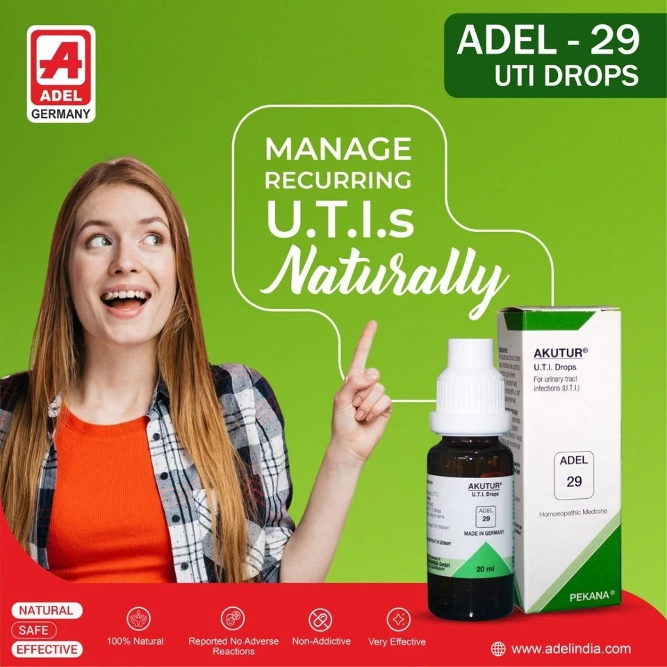 ADEL 29 UTI Drops Pack of 3 Natural Homeopathic Remedy for Urinary Tract Health