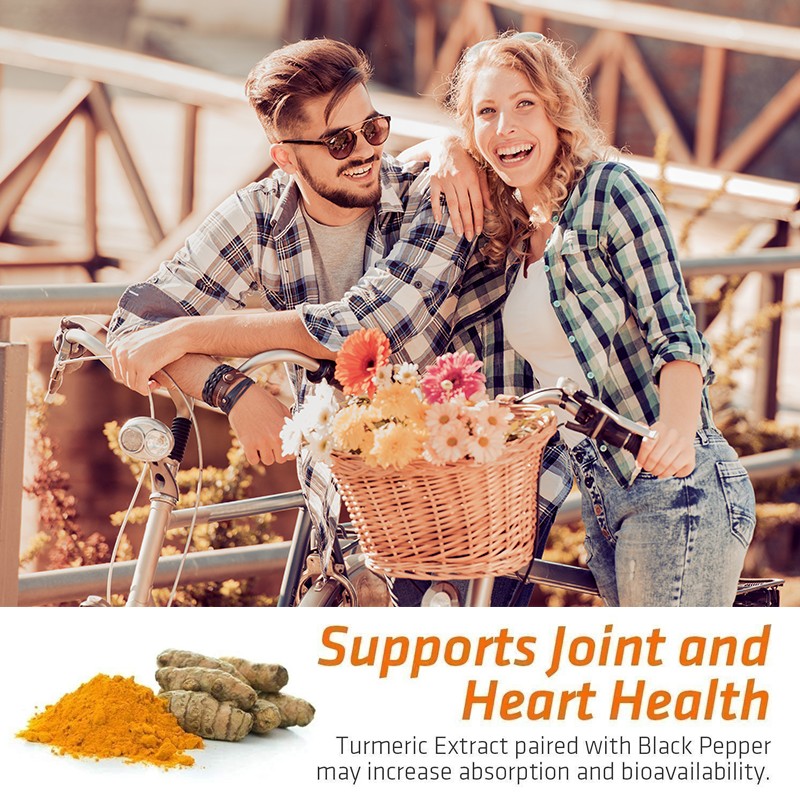 Turmeric Curcumin Black Pepper Gummies 60ct Joint Pain Inflammation Relief Gummy