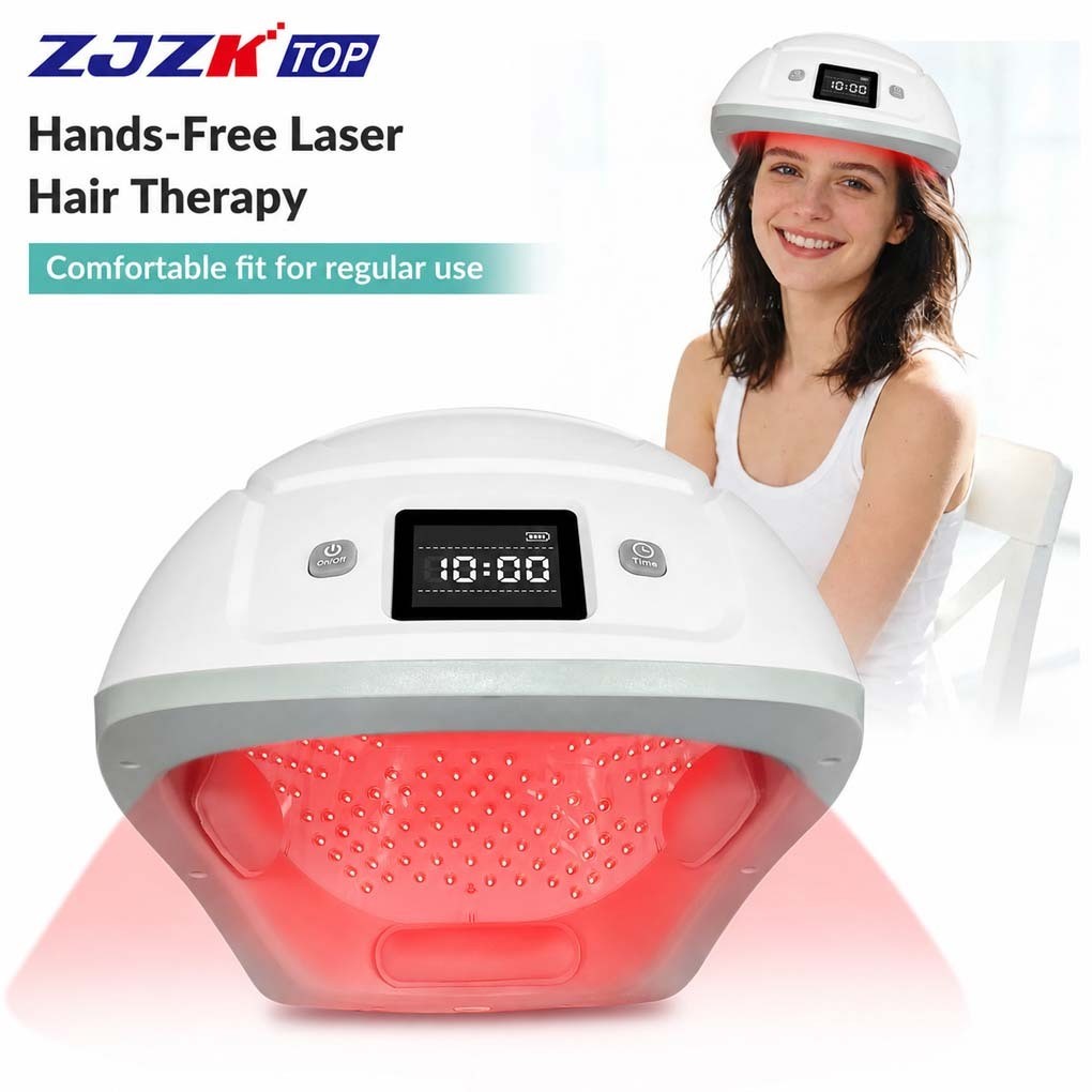 448 Diode Red Light Hair Growth Cap, Rechargeable, Smart Timer, Alopecia Support