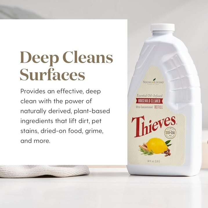 Young Living Thieves Household Cleaner 64 fl oz Plant Based Concentrate – NEW🔥