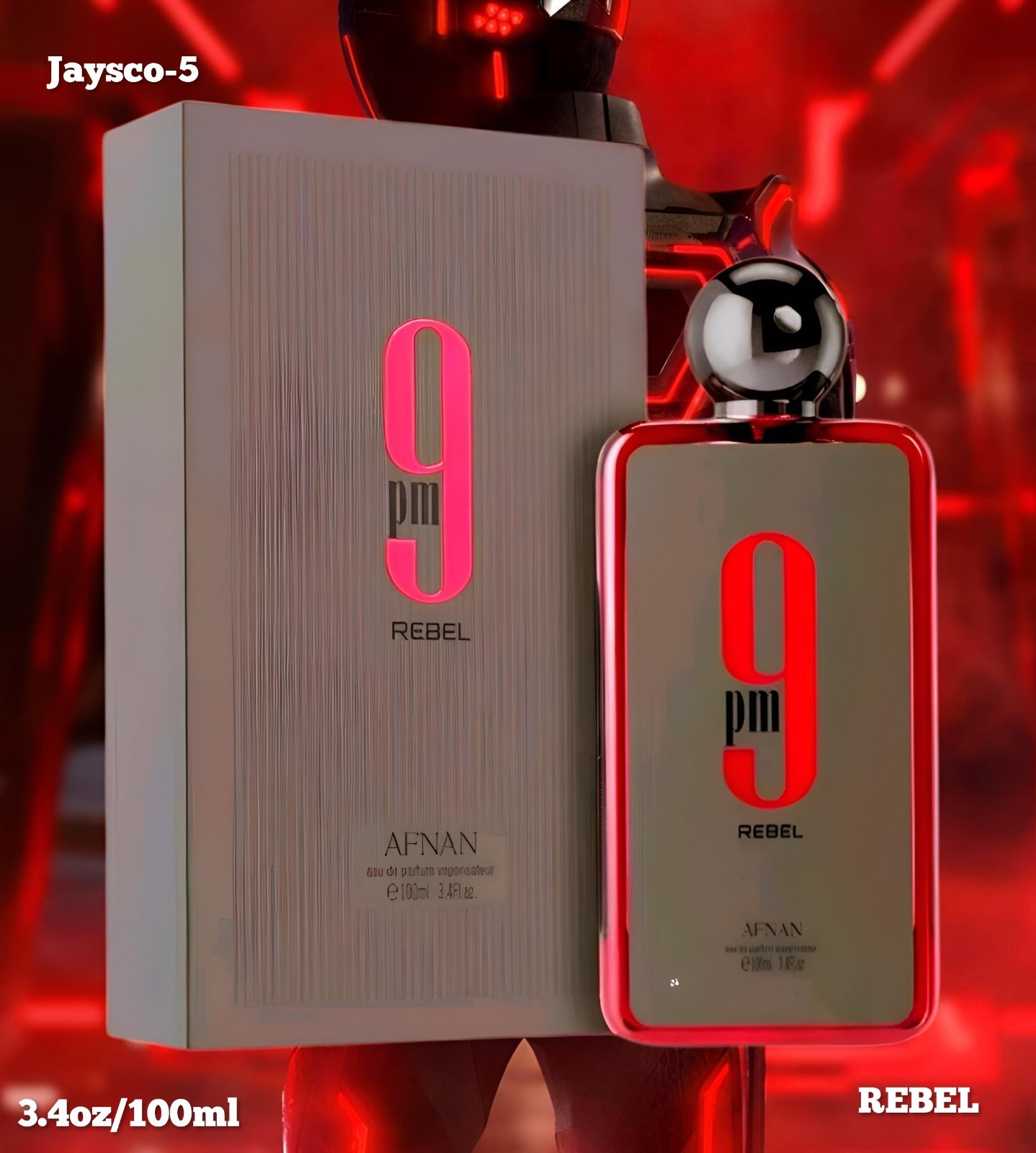 9 pm Rebel by Afnan 3.4 oz EDP Cologne Perfume for Unisex New