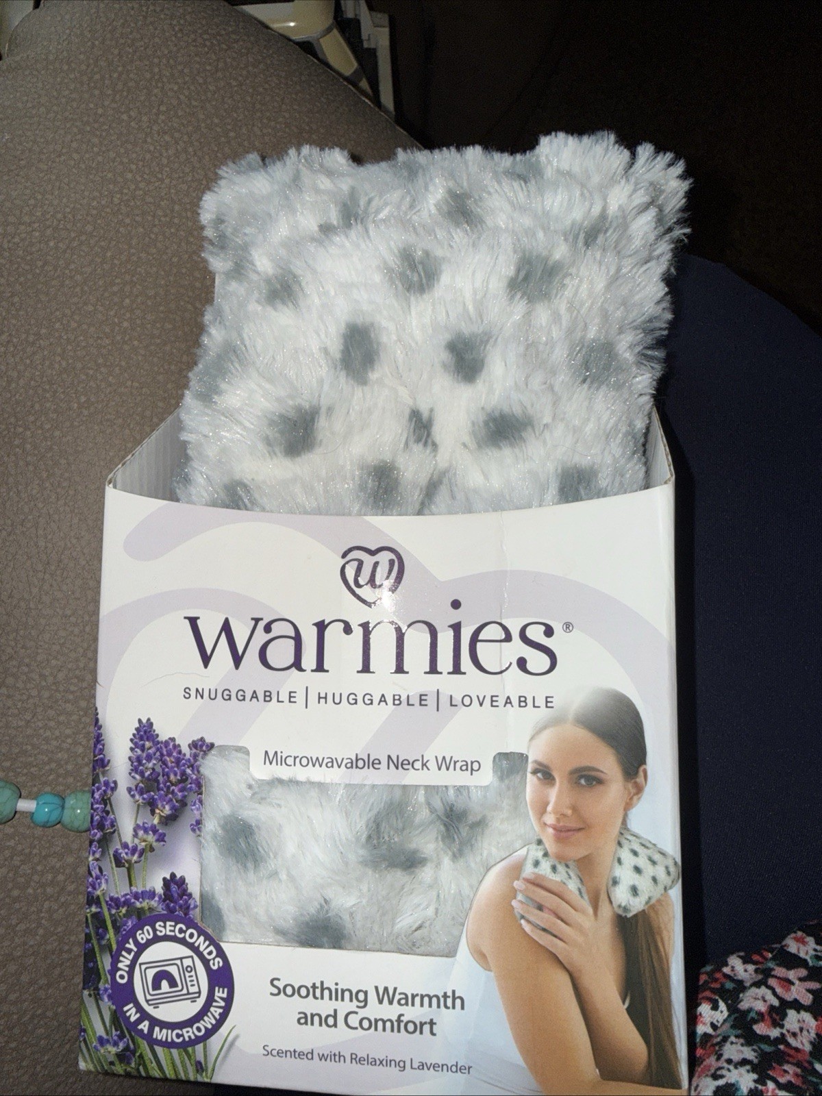Warmies: Marshmallow Brown Neck Wrap NEW Heatable Lavender Scented Spa Therapy
