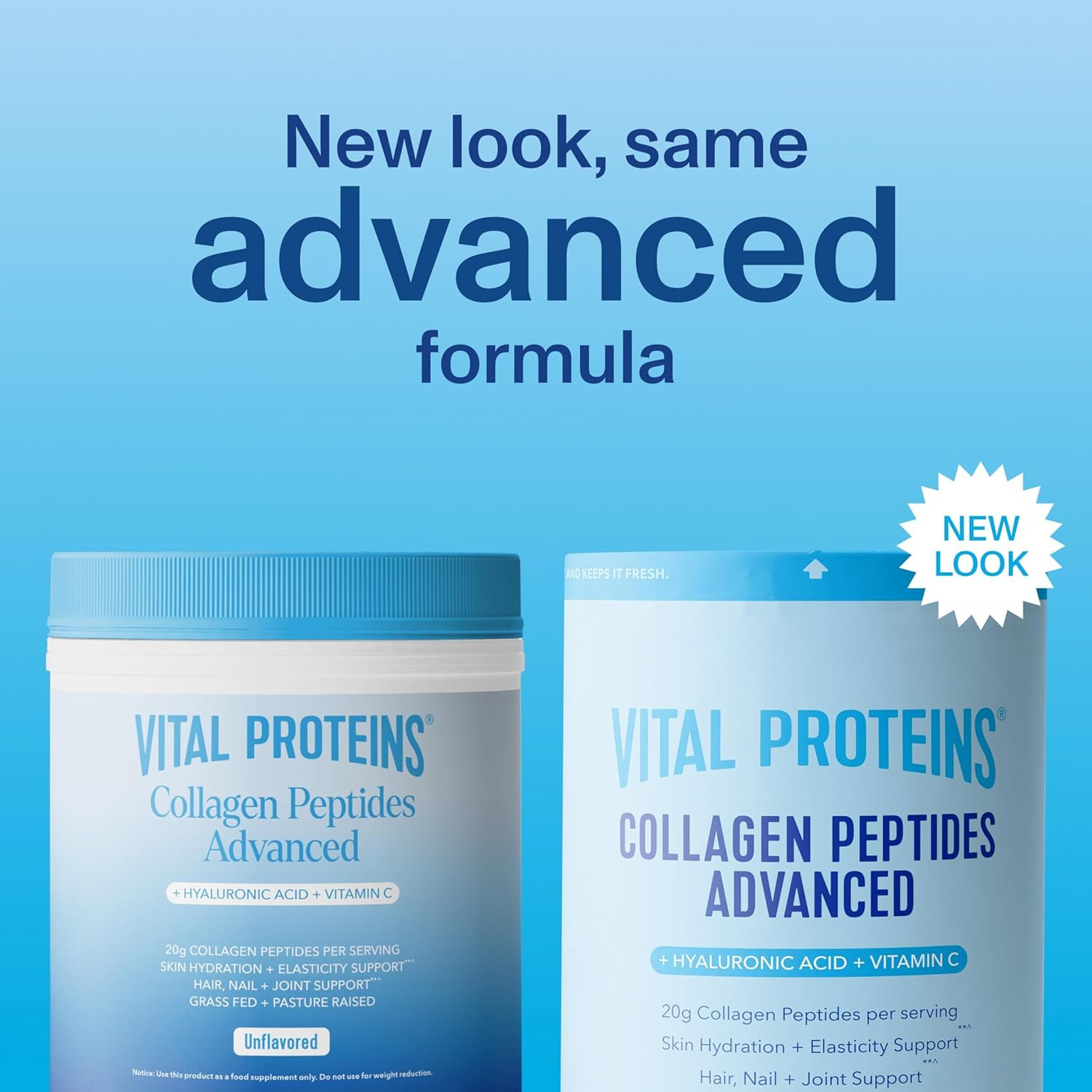 Vital Proteins Collagen Peptides Powder Advanced with Hyaluronic Acid & Vitamin