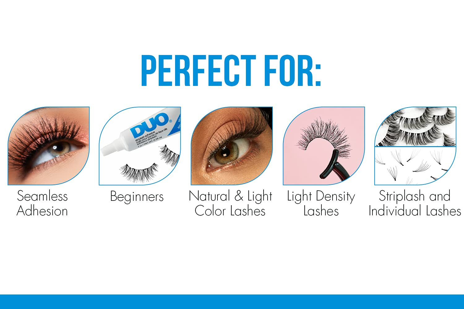 DUO Eyelash Glue, White, Lash Adhesive for Strip Lashes, 0.25 oz 2 Pack | Waterp