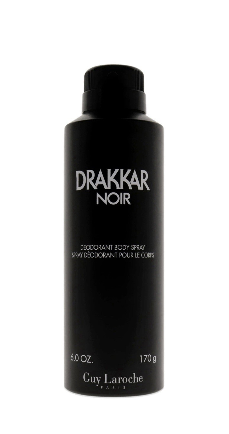 DRAKKAR NOIR by Guy Laroche for Men DEODORANT BODY SPRAY 6 oz Brand New