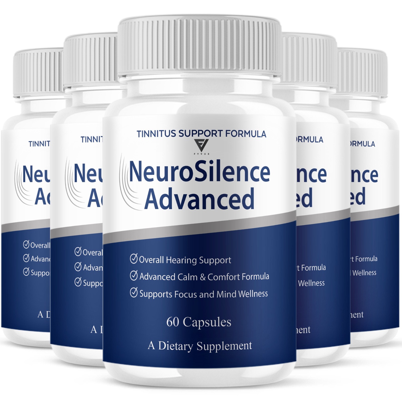 (5 Pack) Neuro Silence Tinnitus Support Supplement, NeuroSilence (300 Capsules)